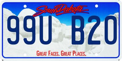 SD license plate 99UB20