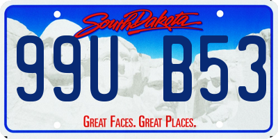 SD license plate 99UB53