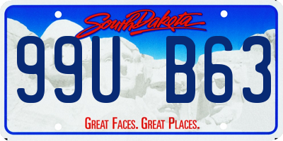 SD license plate 99UB63