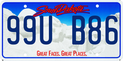 SD license plate 99UB86