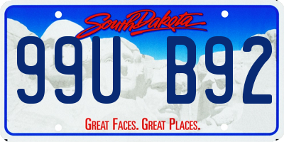 SD license plate 99UB92