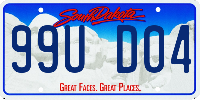 SD license plate 99UD04
