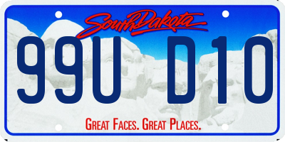 SD license plate 99UD10