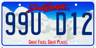 SD license plate 99UD12
