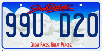 SD license plate 99UD20