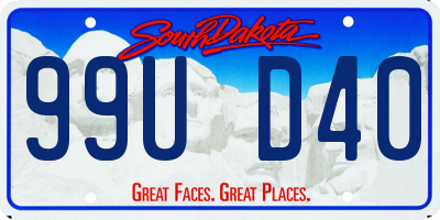 SD license plate 99UD40