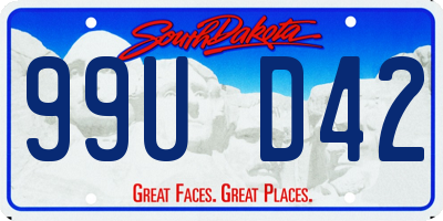 SD license plate 99UD42