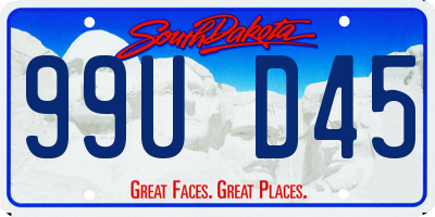 SD license plate 99UD45