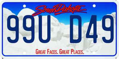 SD license plate 99UD49