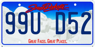 SD license plate 99UD52