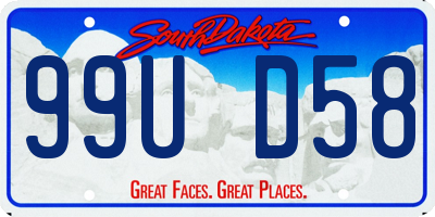 SD license plate 99UD58
