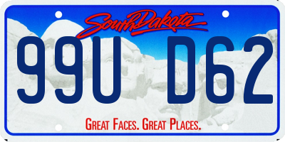 SD license plate 99UD62
