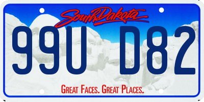 SD license plate 99UD82