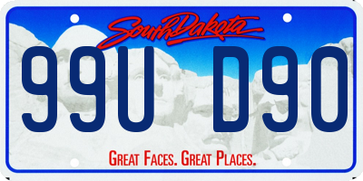 SD license plate 99UD90