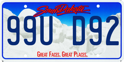 SD license plate 99UD92