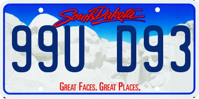 SD license plate 99UD93