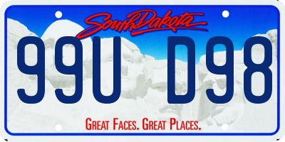 SD license plate 99UD98