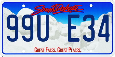 SD license plate 99UE34