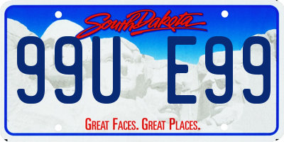 SD license plate 99UE99