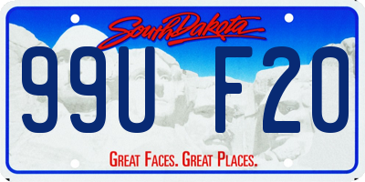 SD license plate 99UF20