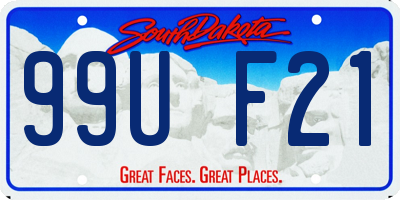 SD license plate 99UF21