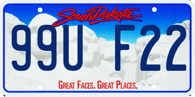 SD license plate 99UF22