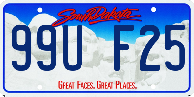 SD license plate 99UF25
