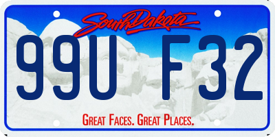 SD license plate 99UF32