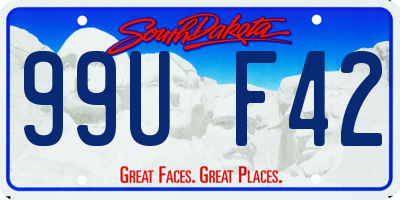 SD license plate 99UF42