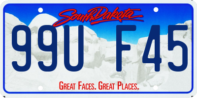 SD license plate 99UF45