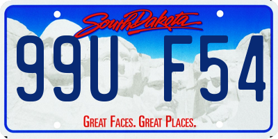 SD license plate 99UF54
