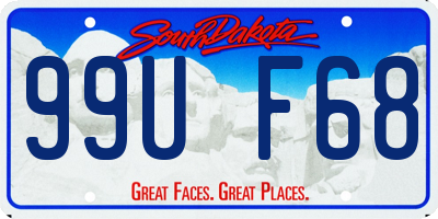 SD license plate 99UF68