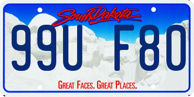 SD license plate 99UF80