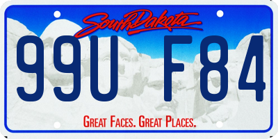 SD license plate 99UF84