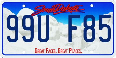 SD license plate 99UF85