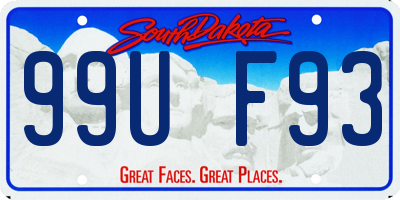 SD license plate 99UF93