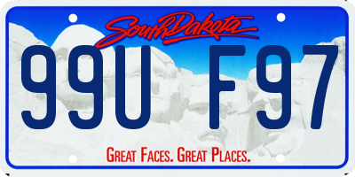 SD license plate 99UF97