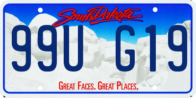 SD license plate 99UG19