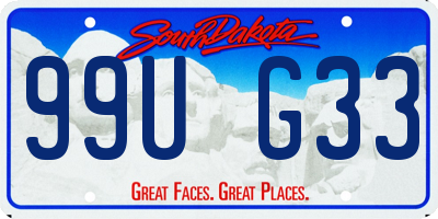 SD license plate 99UG33