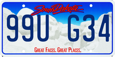 SD license plate 99UG34
