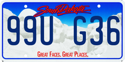 SD license plate 99UG36