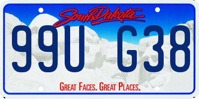 SD license plate 99UG38