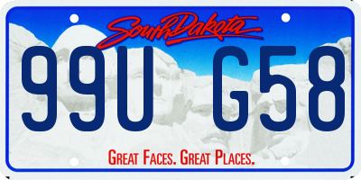SD license plate 99UG58