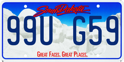 SD license plate 99UG59