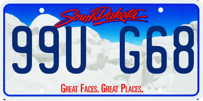 SD license plate 99UG68