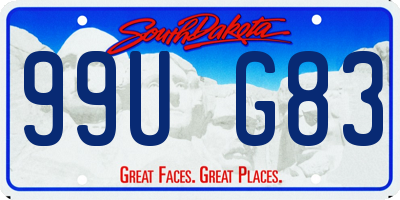 SD license plate 99UG83