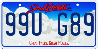 SD license plate 99UG89