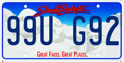 SD license plate 99UG92