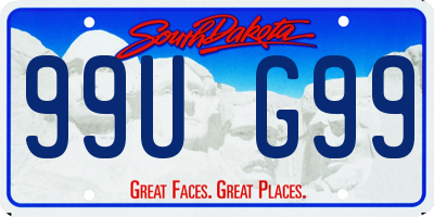 SD license plate 99UG99