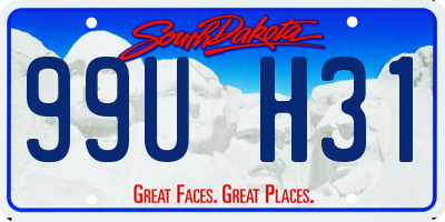 SD license plate 99UH31